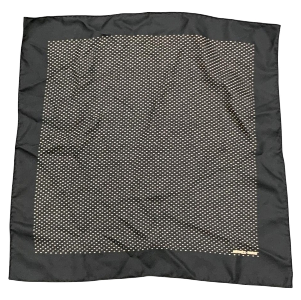 HERMES PARIS Lord y Taylor 100% Silk Polka Dot Pocket Scarf, Hand-Rolled Edges - Picture 1 of 7